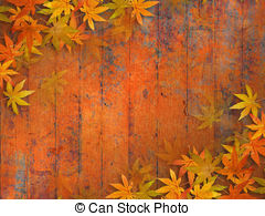 ... Fall leaves background - Grunge autumn design with fall.