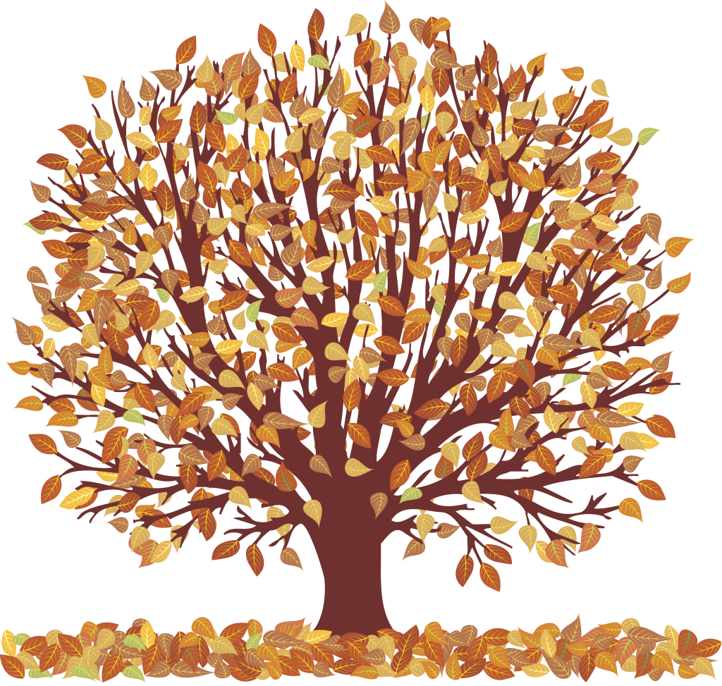 Fall trees and leaves clip art