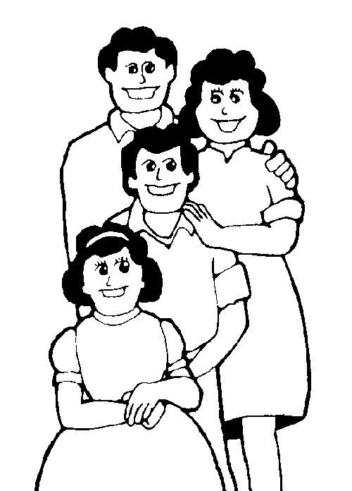 family clipart black and whit - Family Clipart Black And White