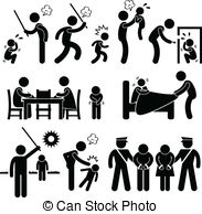 ... Family Abuse Children Pictogram - A set of pictograms.
