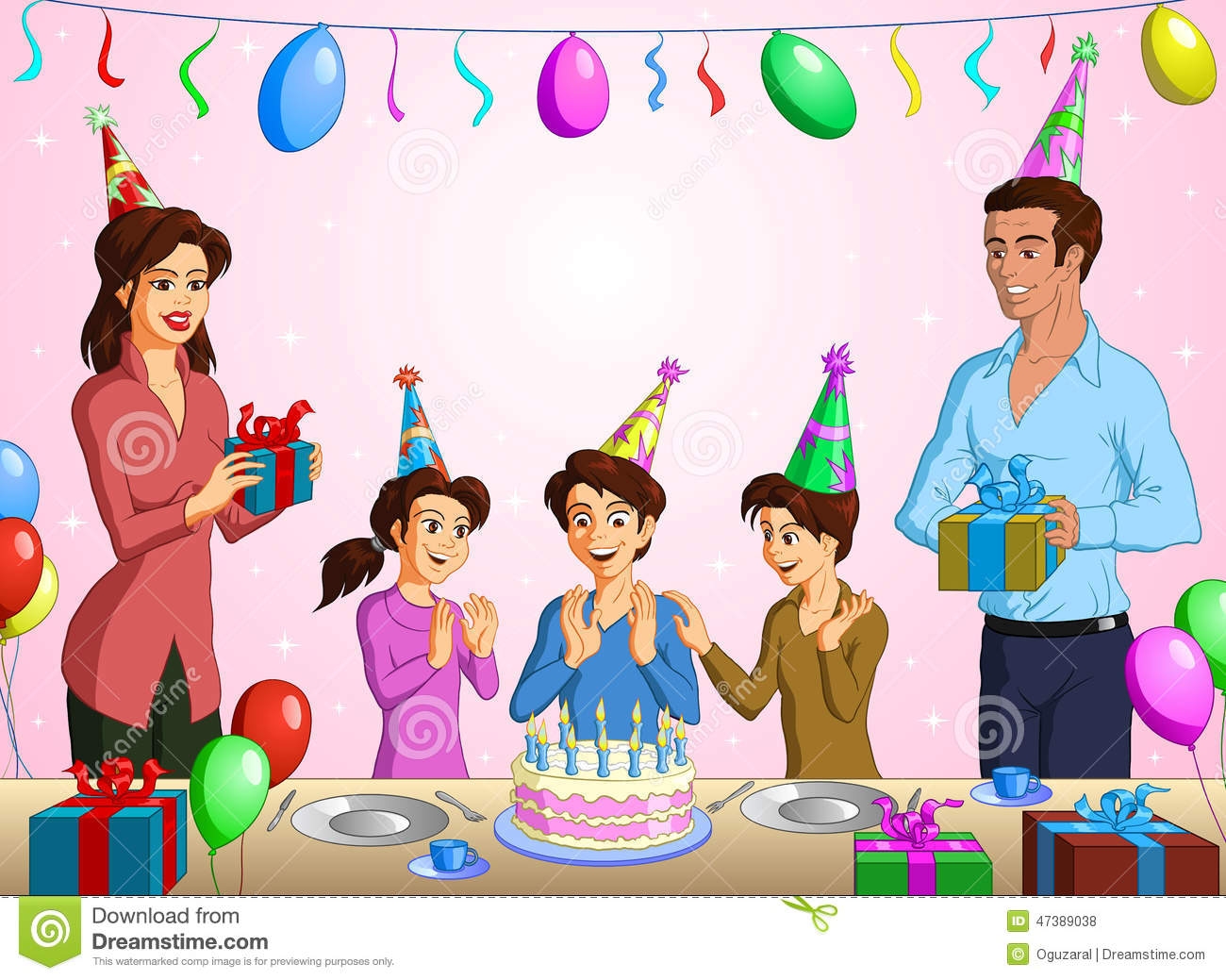 Family Birthday Party Clipart