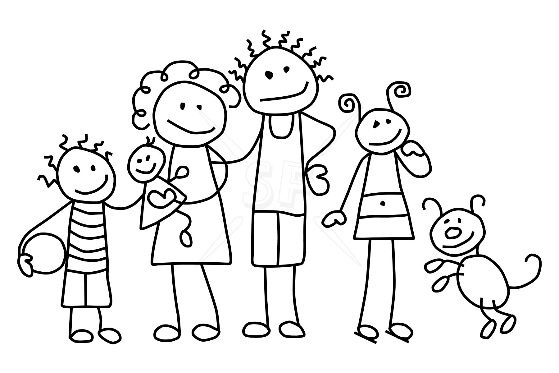 Family black and white black and white clipart family clipartall