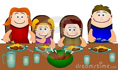 Family Clipart Eating Togethe