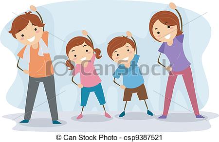... Family Exercise - Illustration of a Family Exercising... Family Exercise Clipartby ...