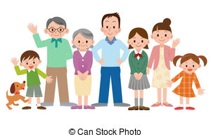 Family illustrations and clip - Family Clipart