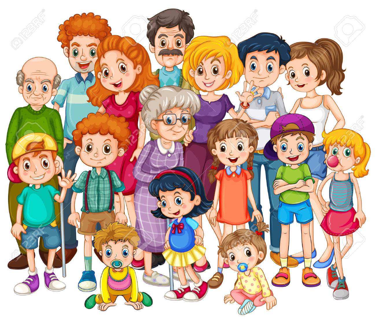 Family illustrations and clip