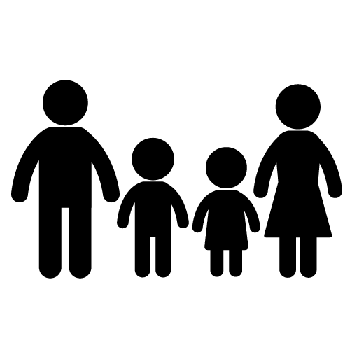 Family Of Four Silhouette Free Icon Pictogram
