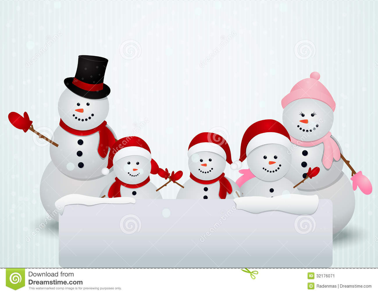 Family of snowman christmas .
