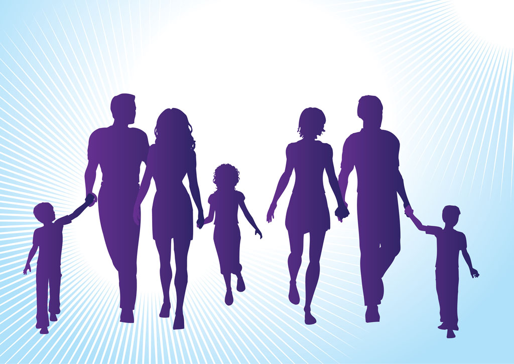 Family Silhouettes - Family Silhouette Clip Art