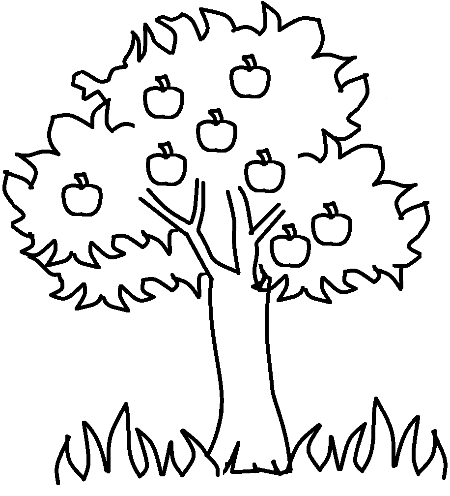 Family Tree Clip Art Black And White Printable Apple Coloring Pages