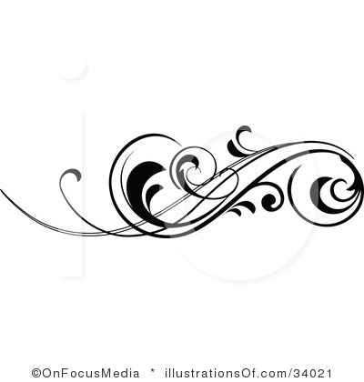 fancy black heart clipart - Scrolls Clip Art