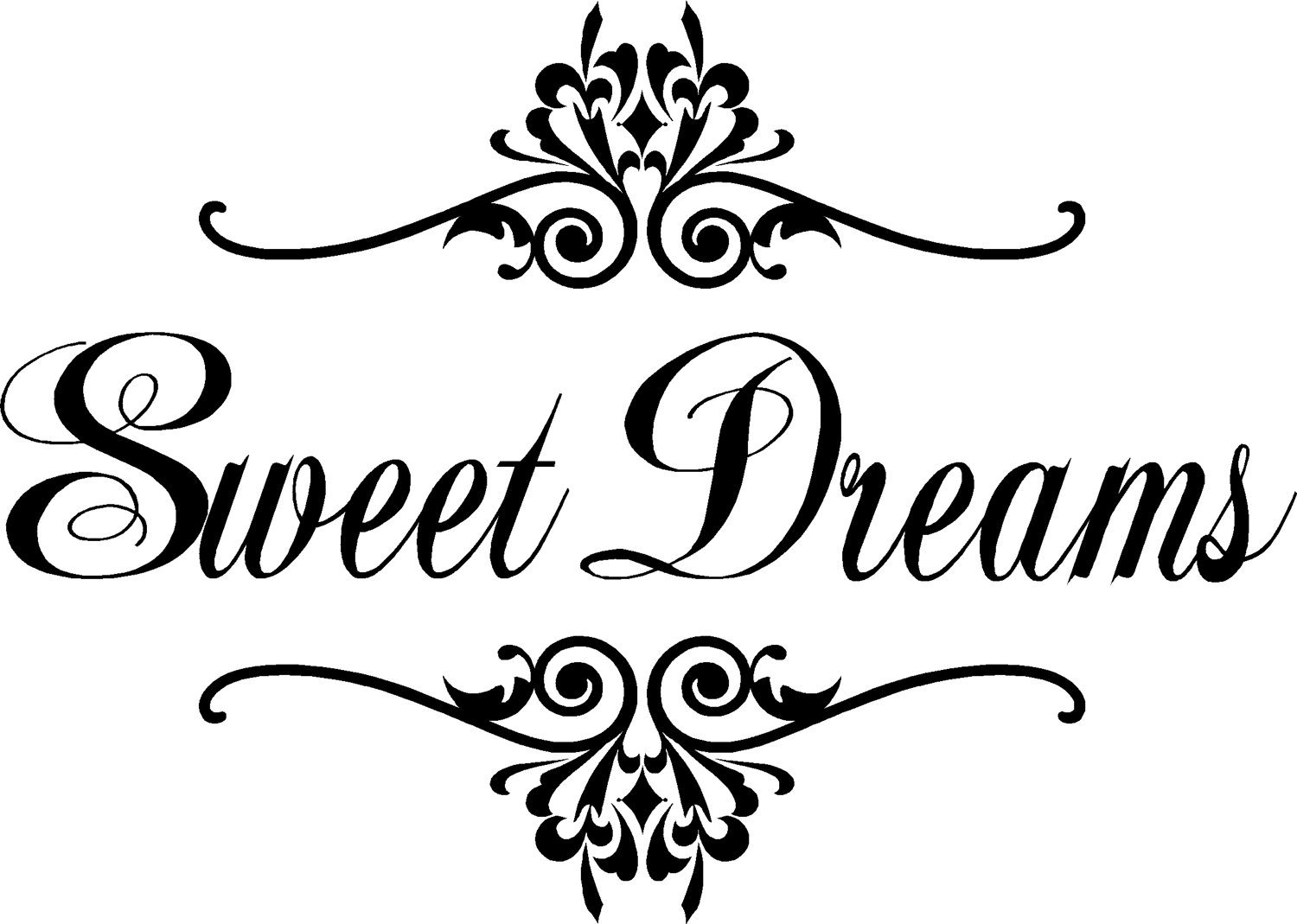 Fancy Scroll Design Sweet Dreams W Damask Scrolls