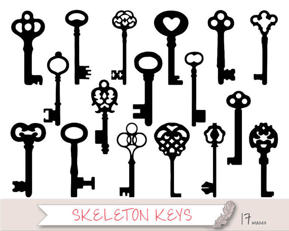 Fancy Skeleton Key Clipart - Skeleton Key Clipart