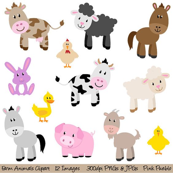 Farm Animals Clipart Clip Art, New Barnyard Animals Clipart Clip Art - Commercial and Personal