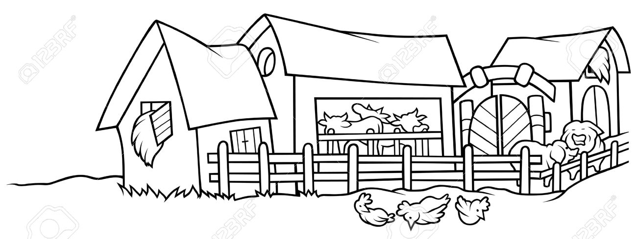 Clipart Of A Farm House With 