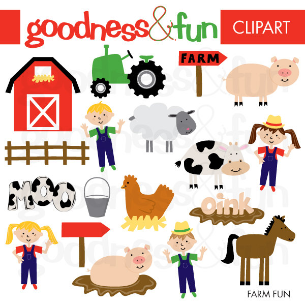 Farm Clipart - Instant. 