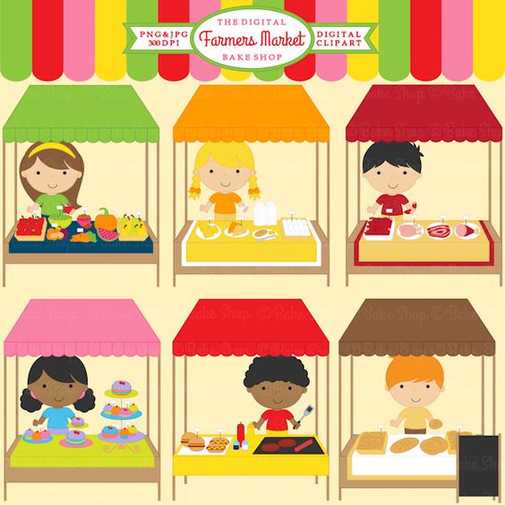 Farmers Market Clipart - 13 graphics included. Cute for your creative projects.