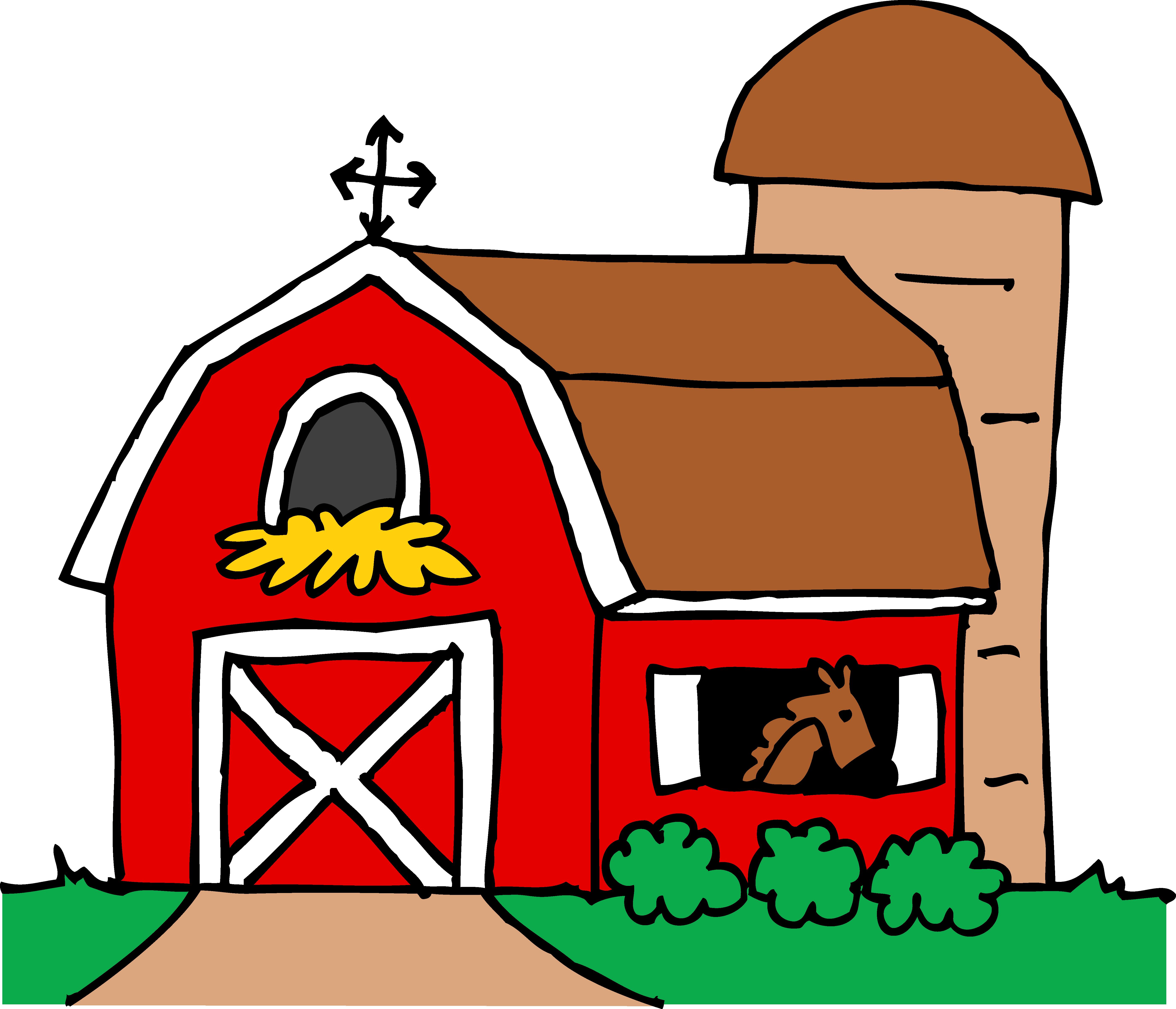 Farmhouse Clipart - Free Clip - Farm House Clipart