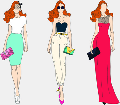 beautiful with fashion models vector