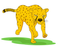Fast Cheetah With Large Teeth - Clipart Cheetah