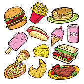 Fast food elements u0026middot; junk food doodle