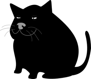 Fat Black Cat Clip Art