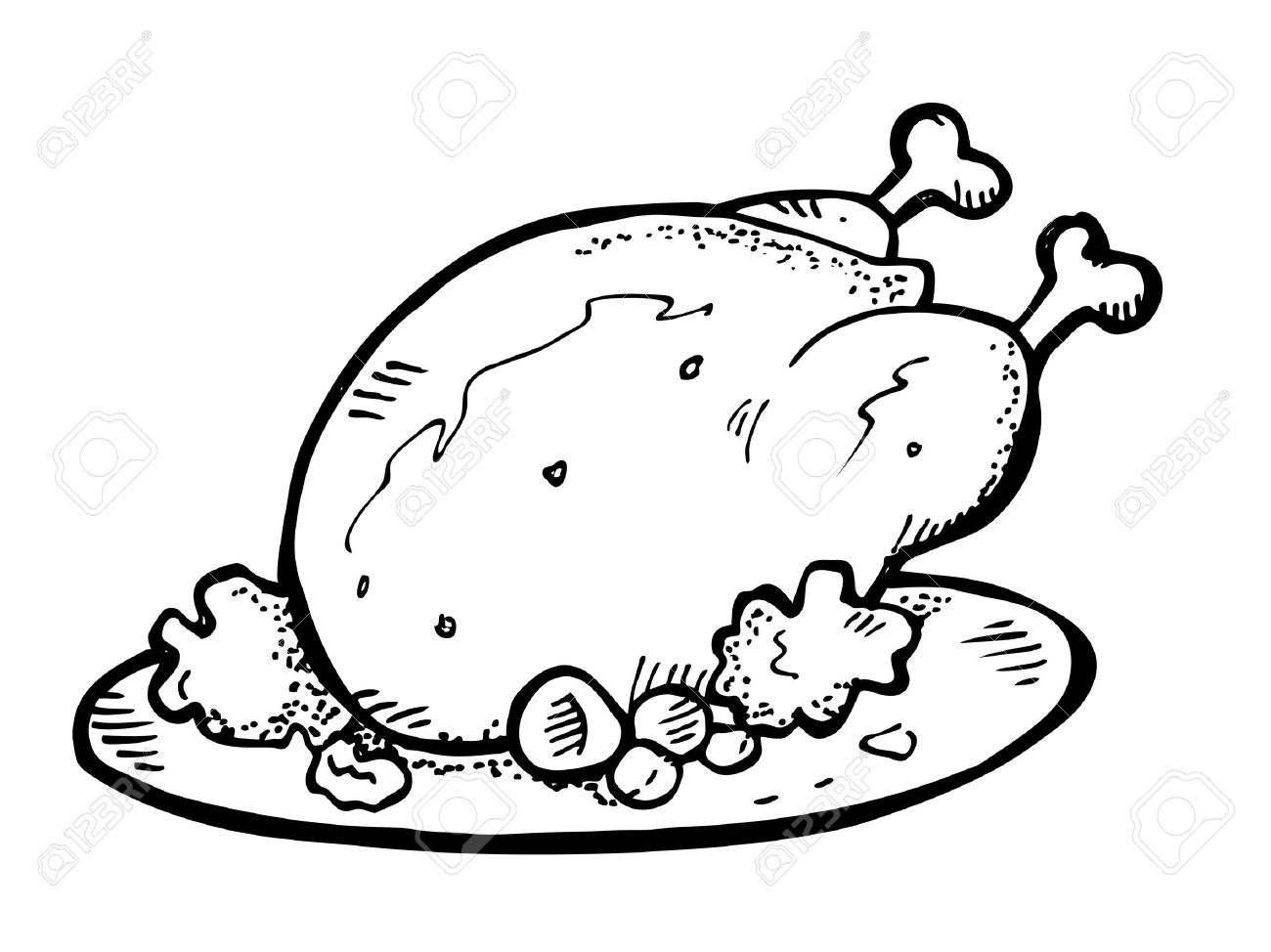 fatty food: chicken leg doodle