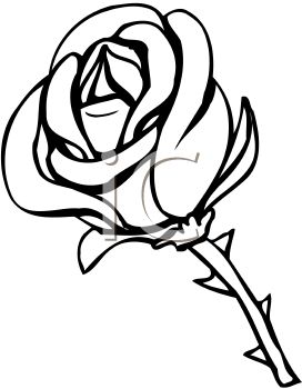 rose clip art black and white