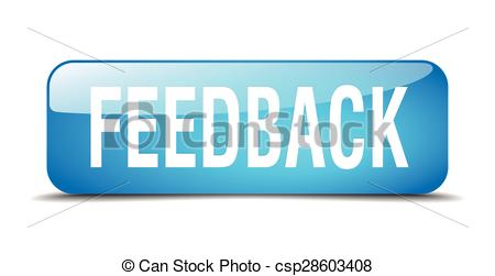 feedback blue square 3d realistic isolated web button - csp28603408
