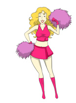 Female Cheerleaders With Long Blonde Hair Clipart Size: 94 Kb