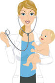 female doctor pediatrician examining little ...