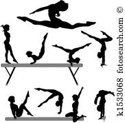Female gymnast silhouette bal - Free Gymnastics Clipart