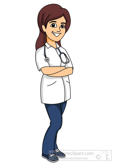 female-physician-with-stethos - Doctor Images Clip Art