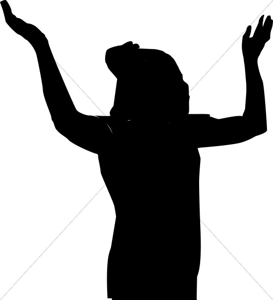 Female Praising Silhouette - Praise Clip Art
