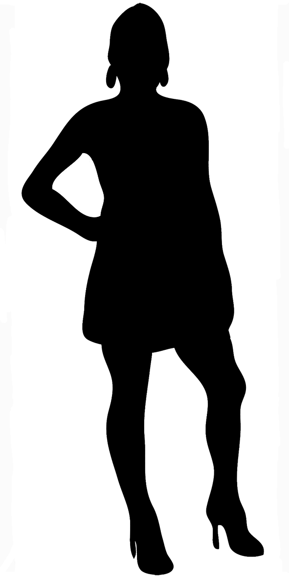 female silhouette of woman with short dress ...
