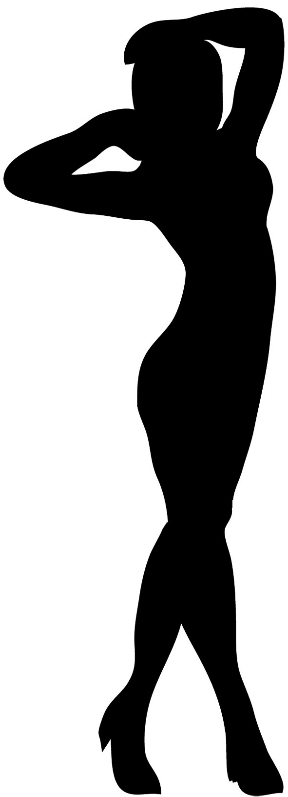 female silhouette standing wo - Female Silhouette Clip Art