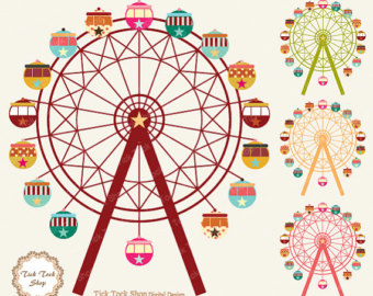 Ferris wheel high quality SET - (12 inch) Clip Art