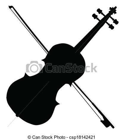 ... Fiddle Silhouette - A typical violin and bow silhpuette.