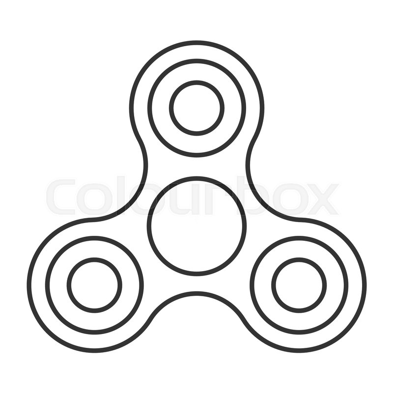 Hand fidget spinner toy icon 