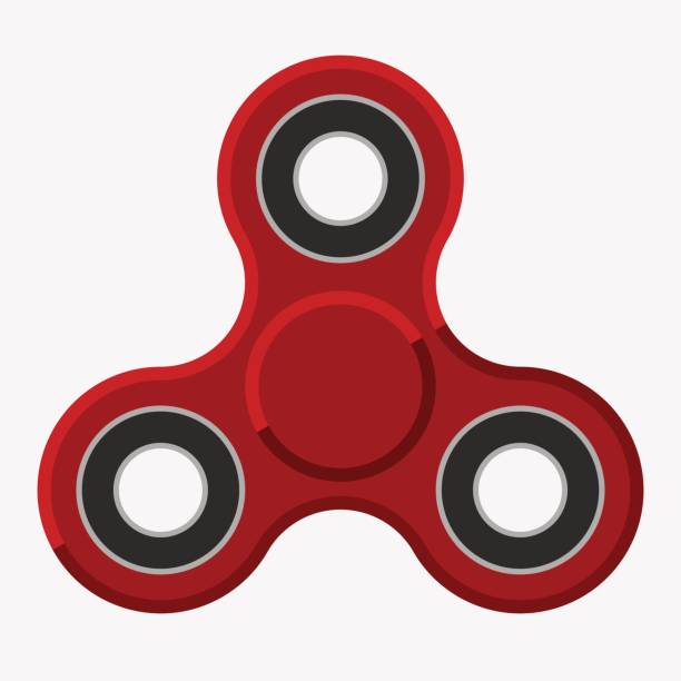 Fidget spinner, stress relieving, Hand spin toy icon vector art illustration