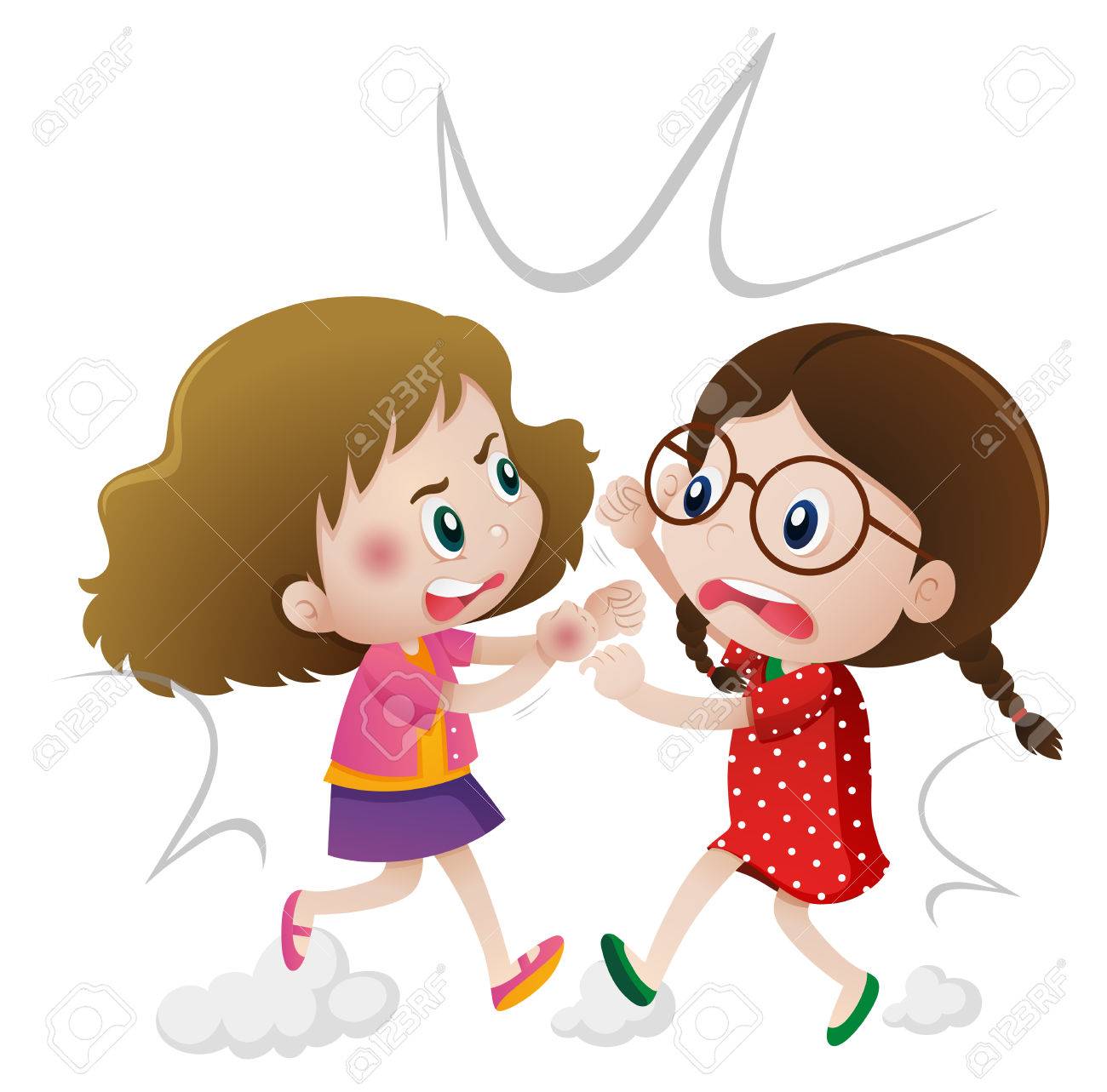 1300x1283 Two Angry Girls Fighting Illustration Royalty Free Cliparts