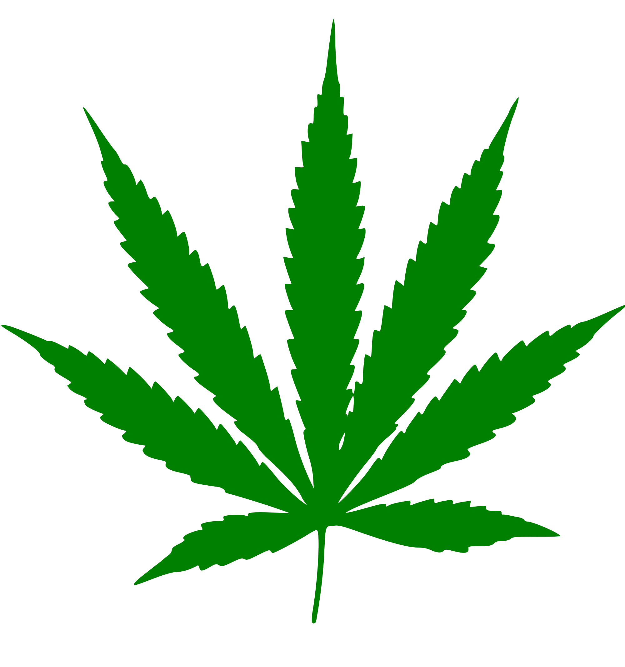 Marijuana Leaf Clip Art 2