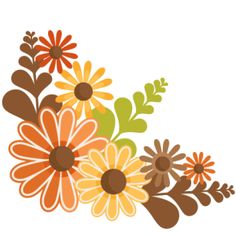 Files Digital Scrapbooking Cu - Fall Flowers Clip Art