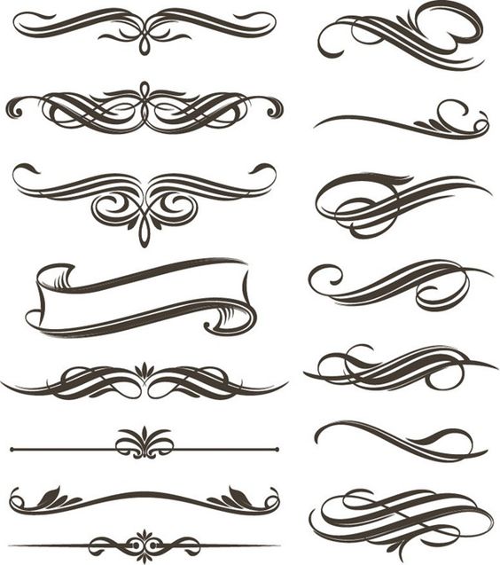 filigree clip art | Continue reading u0026#39;Set of Floral Elements for Design Vector Graphic .