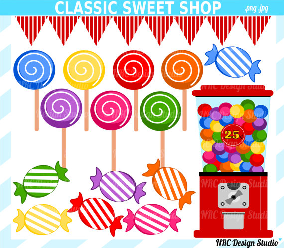 Final Sale Candyland Sweet Shop Clip Art Candy By Nrcdesignstudio