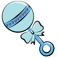 Blue Baby Rattle Clipart Clip