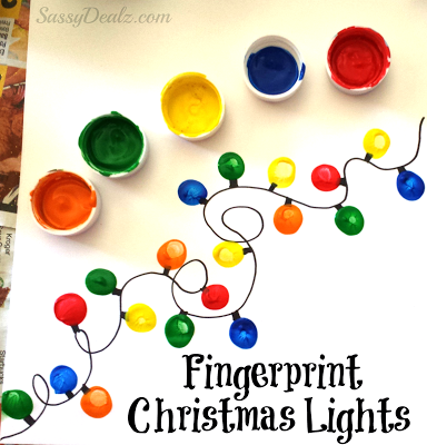 Fingerprint Christmas Lights - Kid Friendly Clip Art