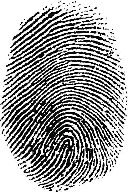 Thumb Print vector art illust - Fingerprint Clipart