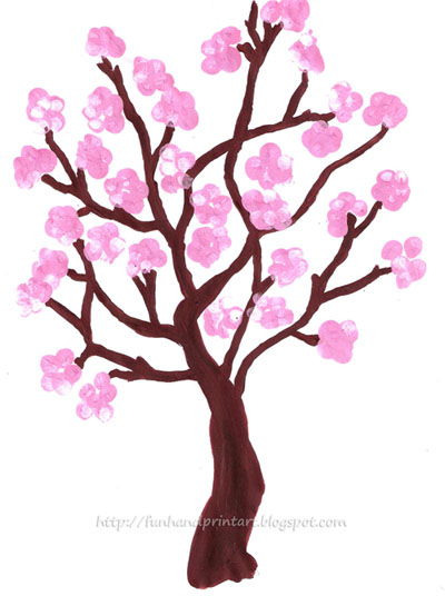 Fingerprint Spring Cherry Blo - Cherry Blossom Tree Clip Art