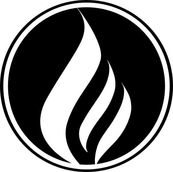 fire flames clipart black and white